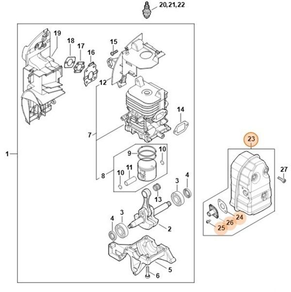 Шумоглушник STIHL 42441400601 Шумоглушник STIHL 42441400601