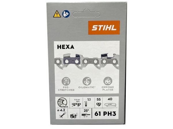 Ланцюг STIHL 61 RH3 Rapid Hexa, 40 см, 3/8″, 1.1 мм, 55 z (31380000055)