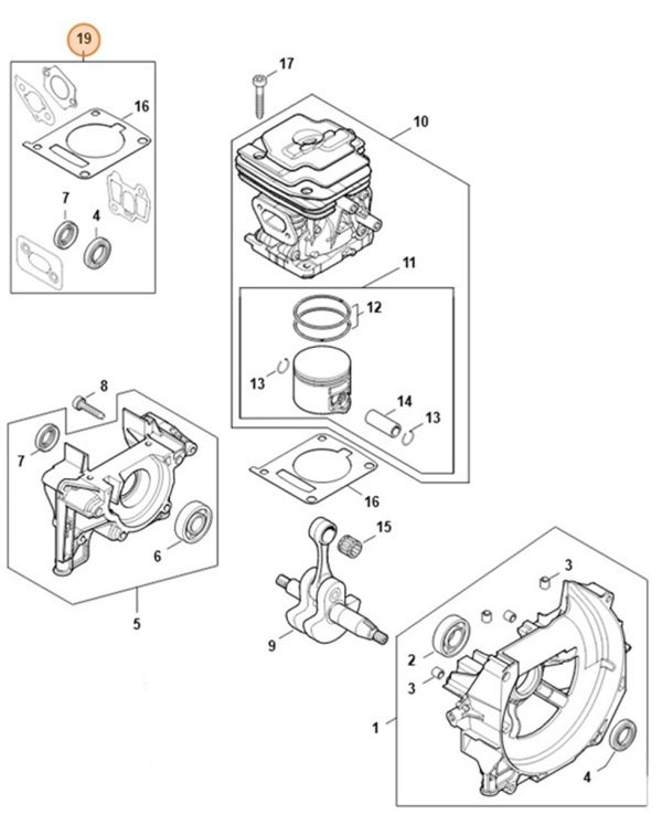 Набір ущільнень STIHL 41470071603 Набір ущільнень STIHL 41470071603