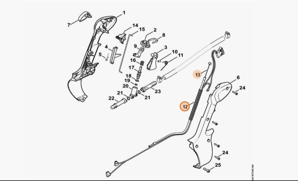 Трос управління дросельною заслонкою STIHL 42411801104