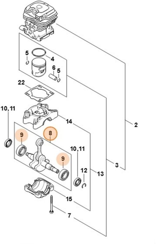 Вал із підшипником STIHL 11480301011 Вал із підшипником STIHL 11480301011