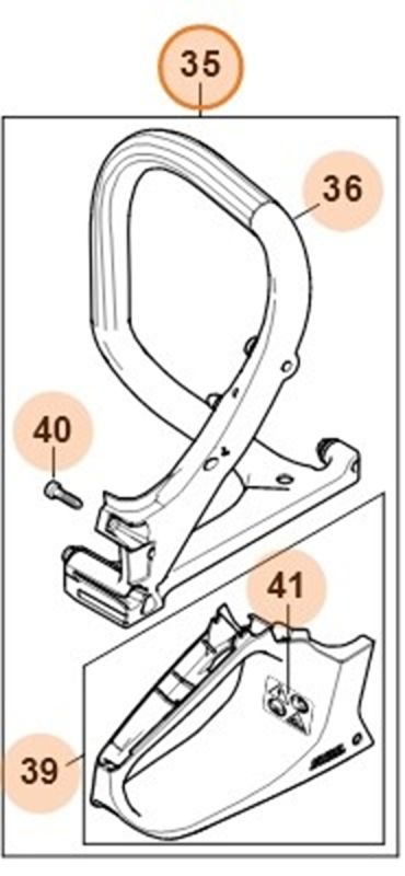 Корпус рукоятки STIHL 11487901000 Корпус рукоятки STIHL 11487901000