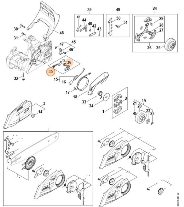 Натяжний пристрій для ланцюга STIHL 11486600701 Натяжний пристрій для ланцюга STIHL 11486600701